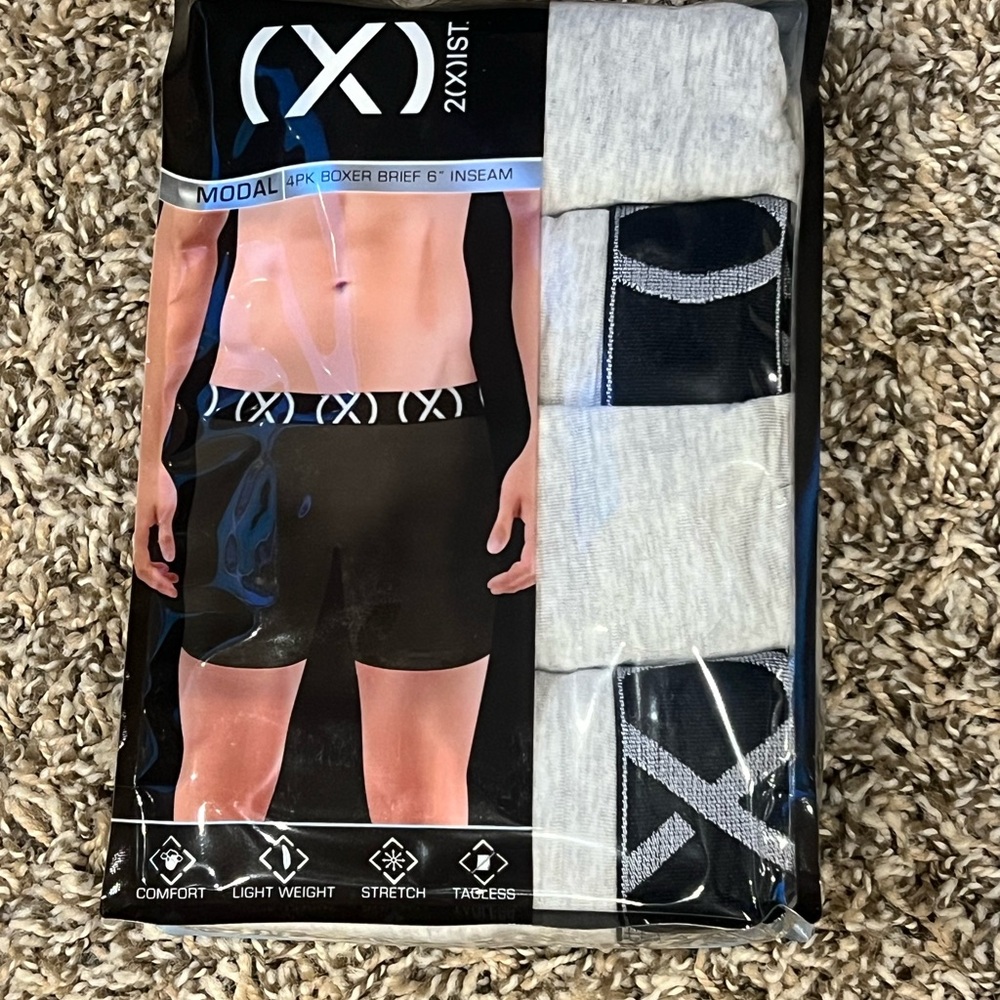 2xist Men's Modal Boxer Briefs - Light Gray
